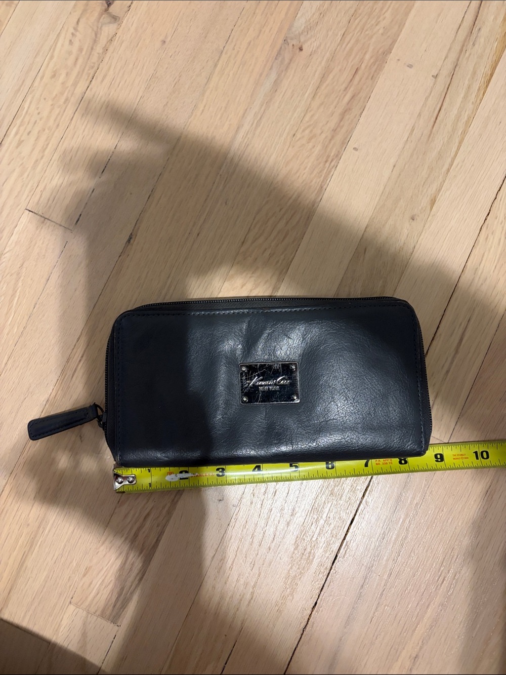 Kenneth Cole Dark Gray Leather Zip-Around Wallet